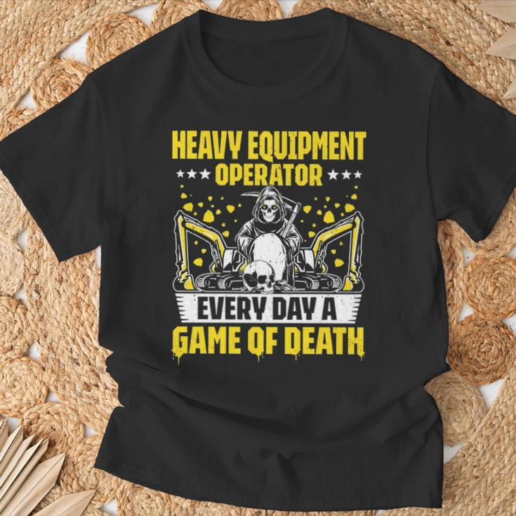Excavator Driver Game Of Death Heavy Equipment Operator T-Shirt Gifts for Old Men