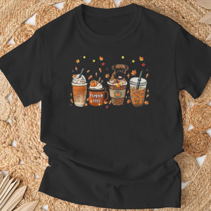 Fall Coffee Pumpkin Spice Latte Iced Autumn Boxer T-Shirt Gifts for Old Men