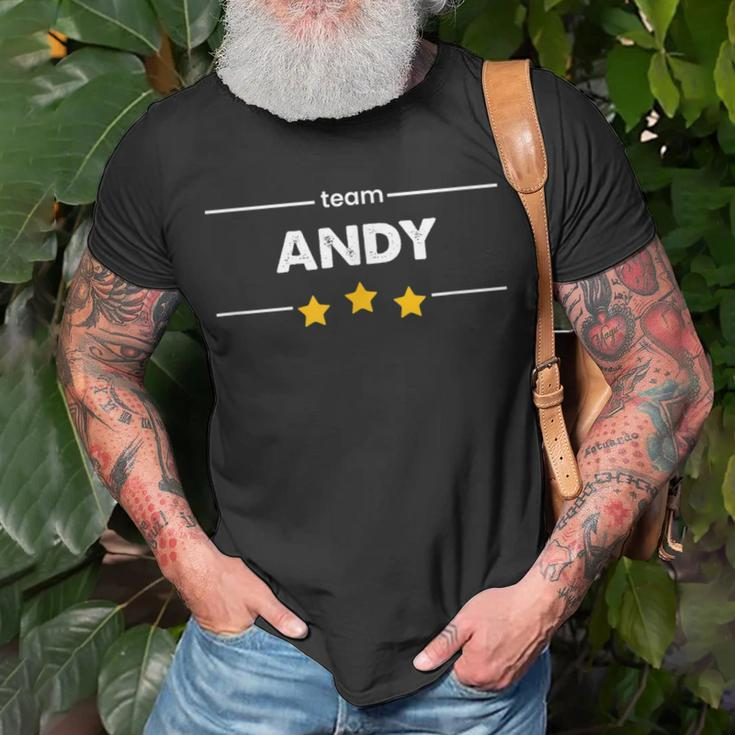 Family Name Surname Or First Name Team Andy T-Shirt Gifts for Old Men