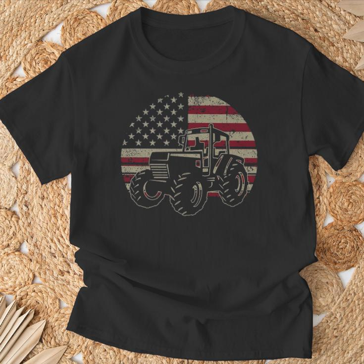 Farm Tractors Usa Flag Patriotic Farming 4Th Of July Farmer T-Shirt Gifts for Old Men