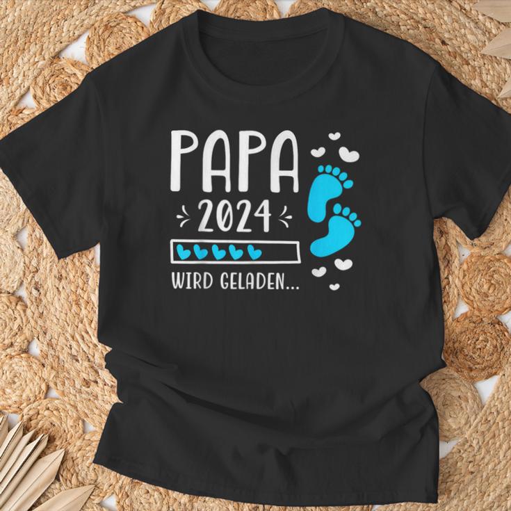 Father 2024 Wird Geladen Papa Loading 2024 Werdender Papa T-Shirt Geschenke für alte Männer