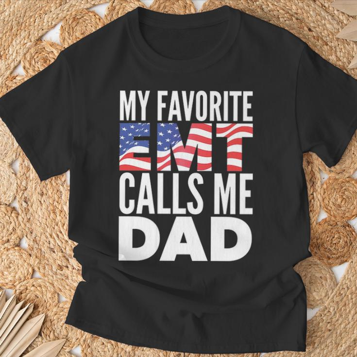 My Favorite Emt Calls Me Dad Emt Father T-Shirt Gifts for Old Men
