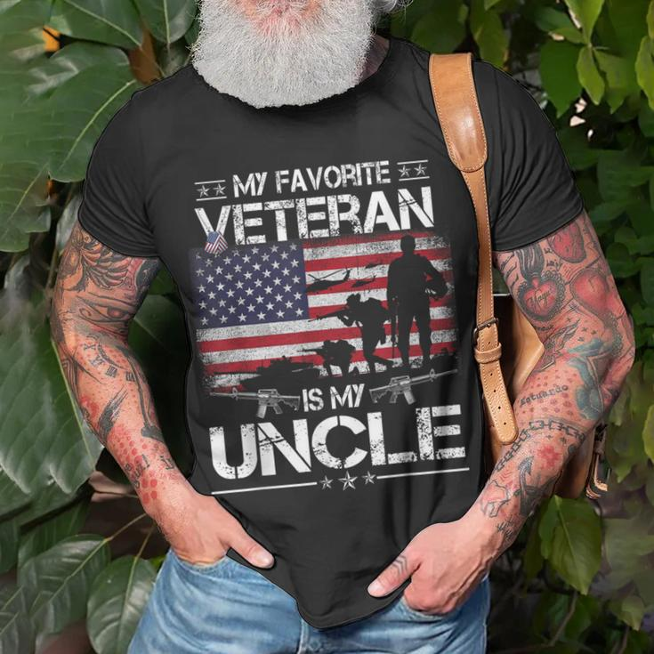 My Favorite Veteran Is My Uncle Flag Father Veterans Day T-Shirt Gifts for Old Men