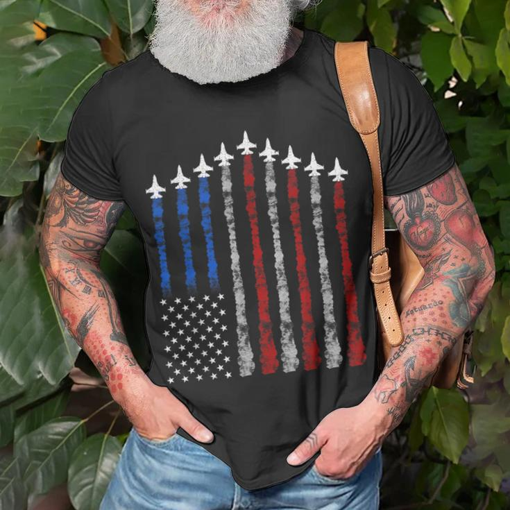 Fighter Jet Airplane Usa Flag 4Th Of July Patriotic T-Shirt Gifts for Old Men