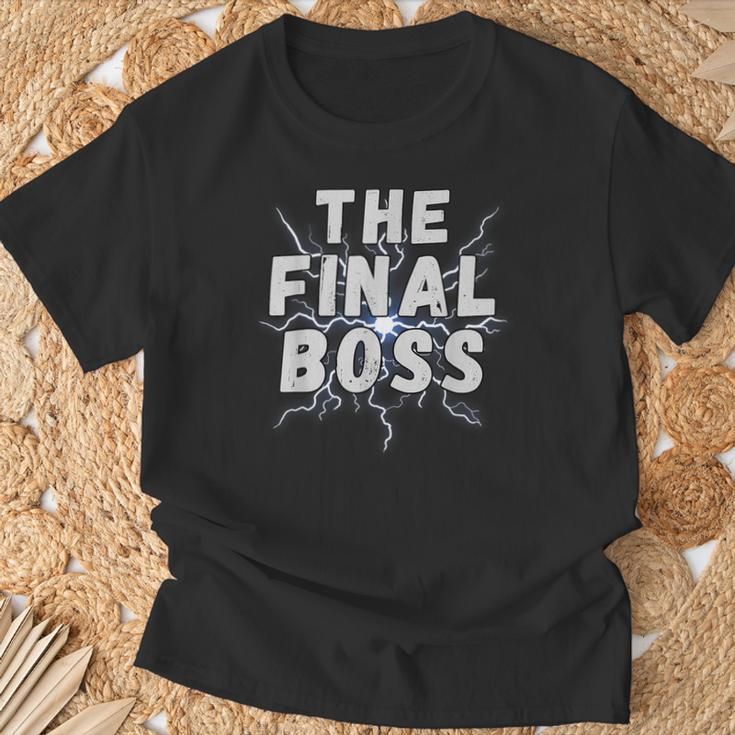 The Final Boss Rock Lightning Wrestling Rock Final Boss T-Shirt Gifts for Old Men
