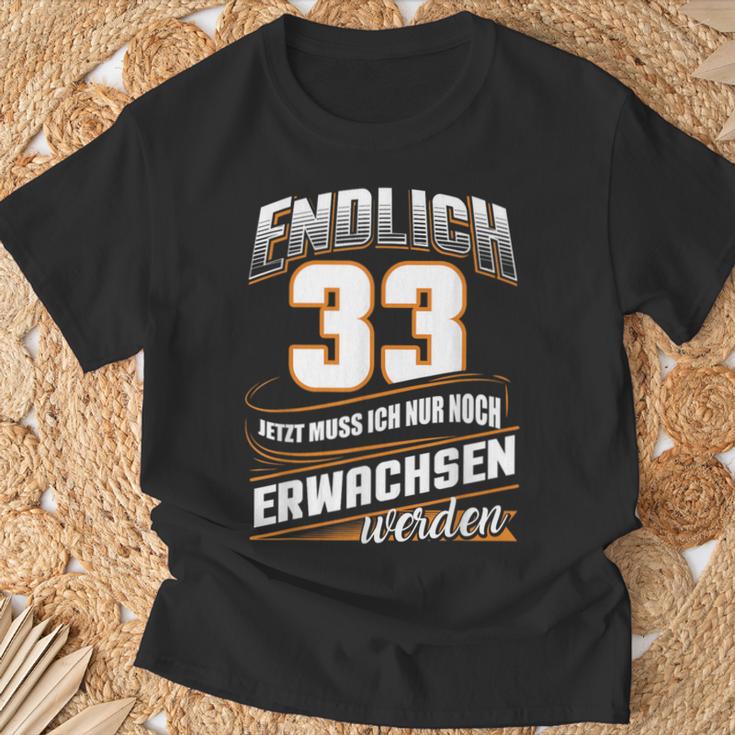 Finally 33 Nur Noch Erwachsenwerden Geburtsjahr 1989 Schwarzes T-Shirt Geschenke für alte Männer