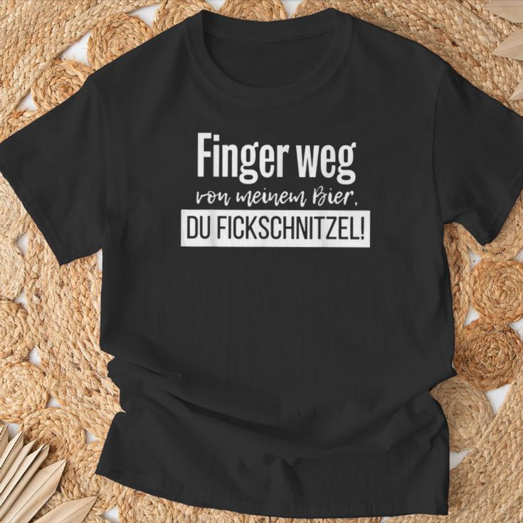 Finger Weg Von Mein Bier Du Fickschnitzel T-Shirt Geschenke für alte Männer