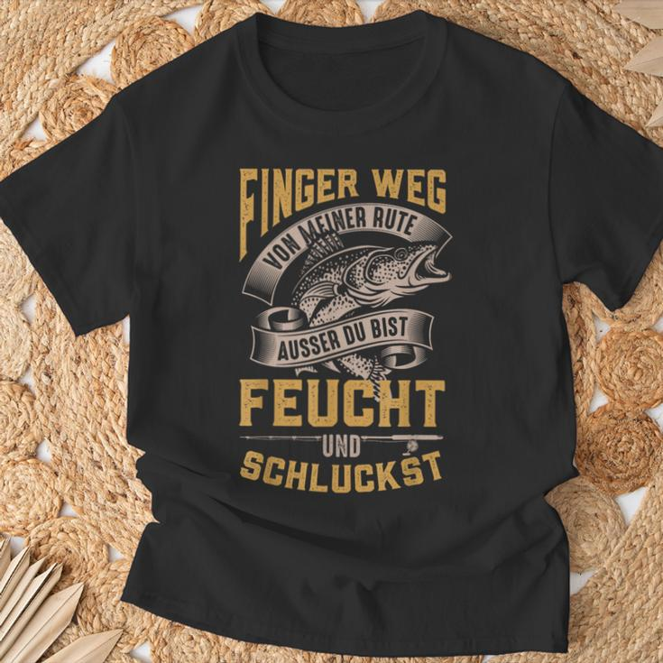 Finger Weg Von Meiner Rute Carp Pike Man Carp Fishing T-Shirt Geschenke für alte Männer