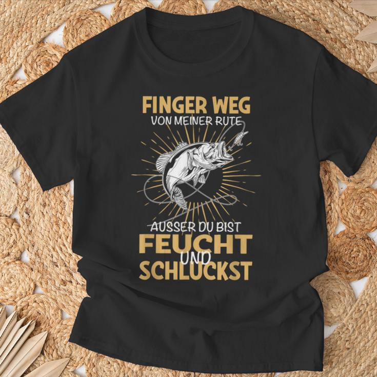 Finger Weg Von Meiner Rute Fischer Fishing Fisherman T-Shirt Geschenke für alte Männer