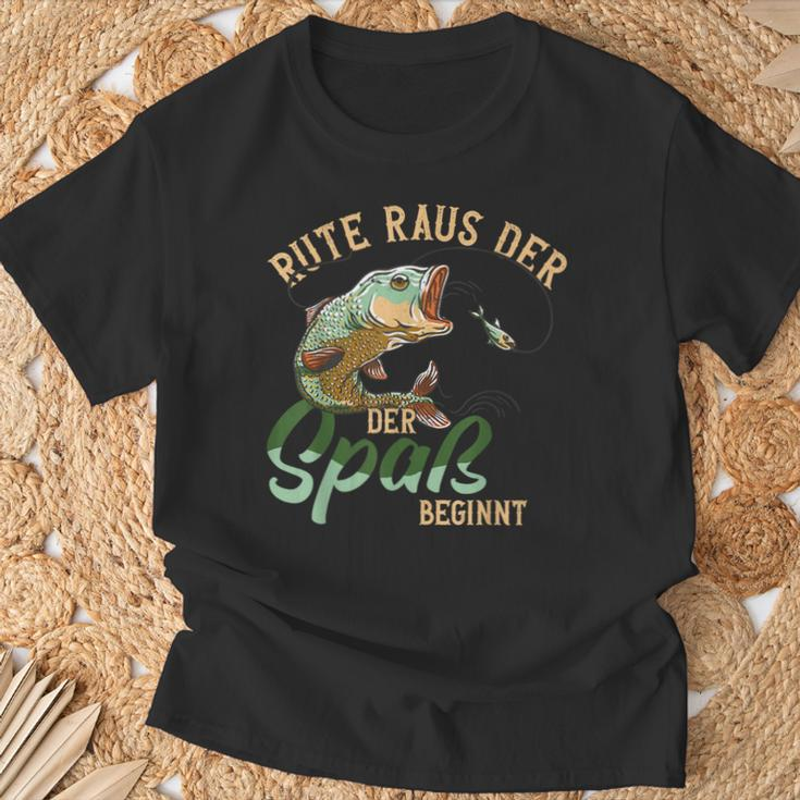 Fishing Rute Raus Der Spaß Begins Fishing Rod S T-Shirt Geschenke für alte Männer