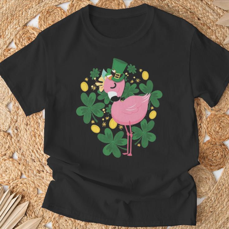 Flamingo St Patrick Day Pink Bird Lover T-Shirt Gifts for Old Men