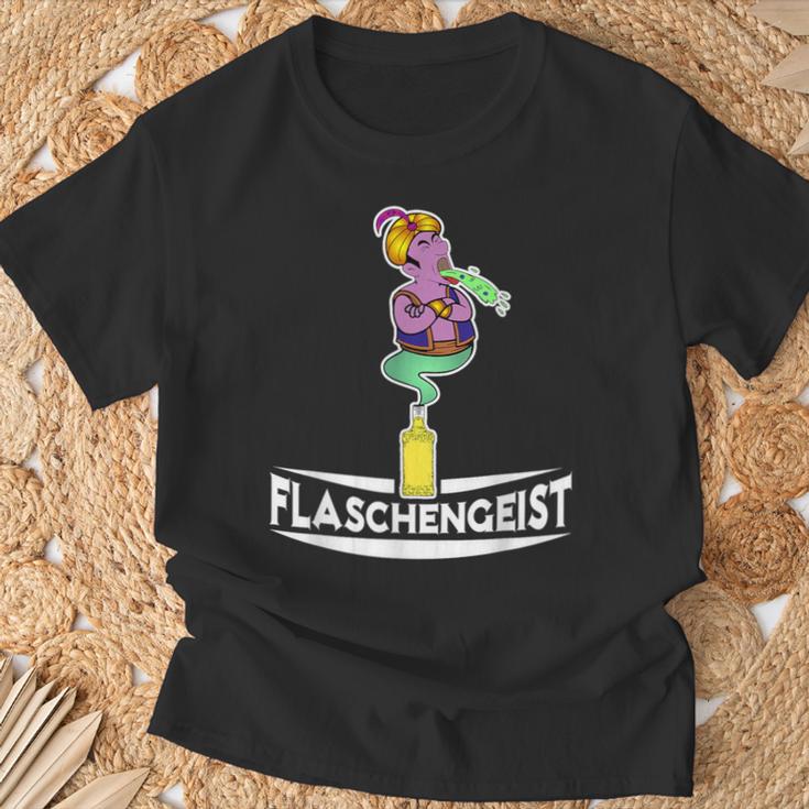 Flaschengeist Djinn Saufen Kotzen Alcohol Gin Spirit T-Shirt Geschenke für alte Männer