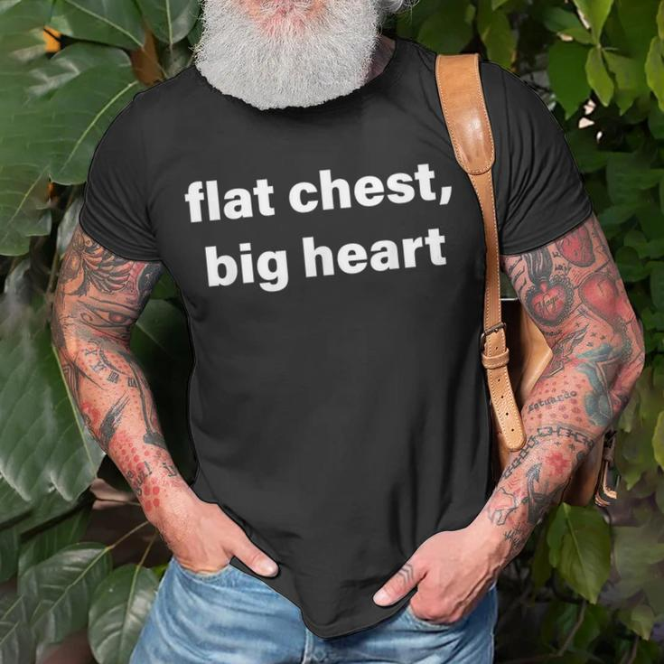 Flat Chest Big Heart T-Shirt Gifts for Old Men