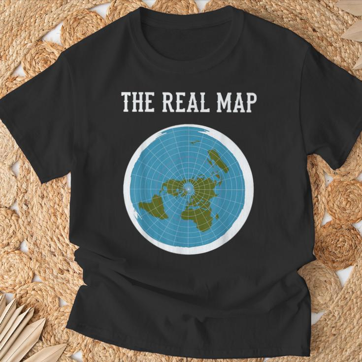 Flat Earther Flat Earth Map T-Shirt Gifts for Old Men