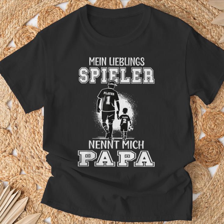 Football Papa Mein Lieblingsspielnt Nennt Mich Papa German Langu T-Shirt Geschenke für alte Männer