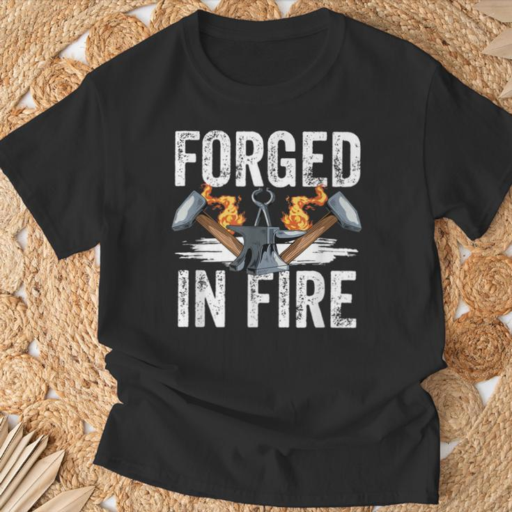 Forged In Fire Blacksmith Forging Hammer Blacksmithing Forge T-Shirt Gifts for Old Men
