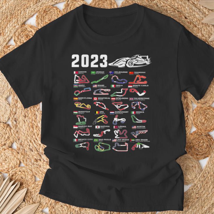 Formula 1 2023 Calendar For Racing Car Fan T-Shirt Geschenke für alte Männer