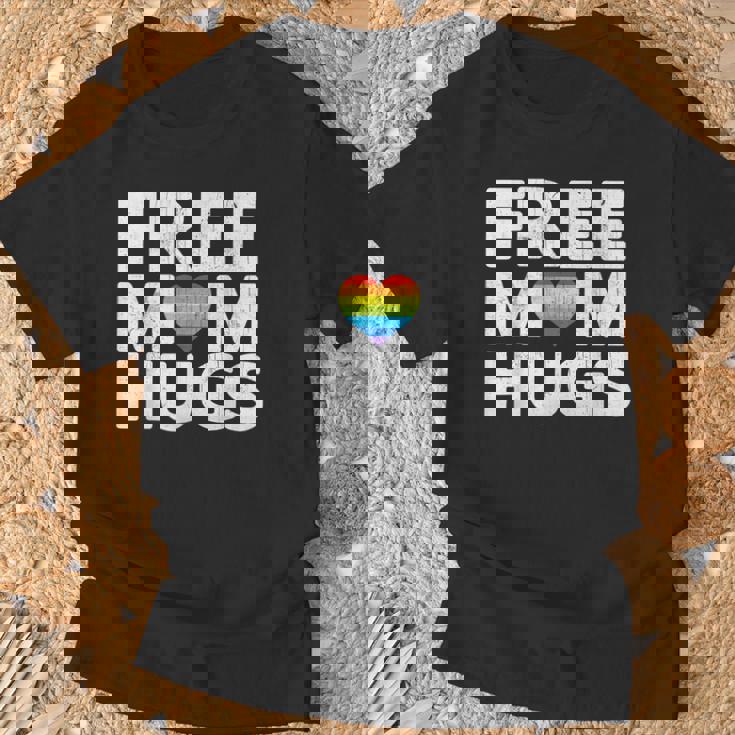 Free Mom Hugs Free Mom Hugs Rainbow Gay Pride T-Shirt Gifts for Old Men