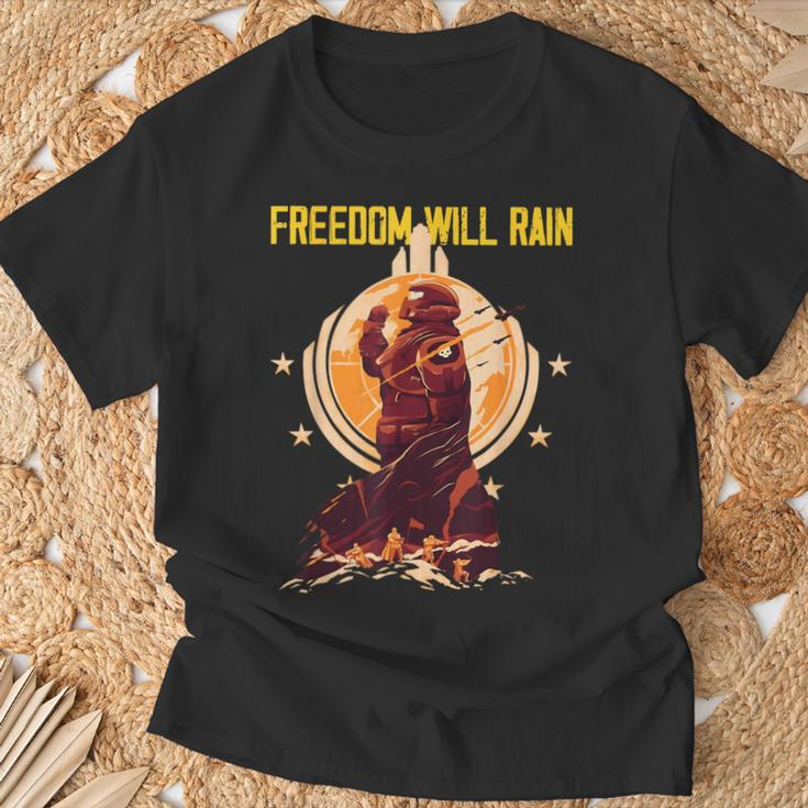 Freedom Will Rain Hell Of Diver Helldiving Lovers Outfit T-Shirt Gifts for Old Men