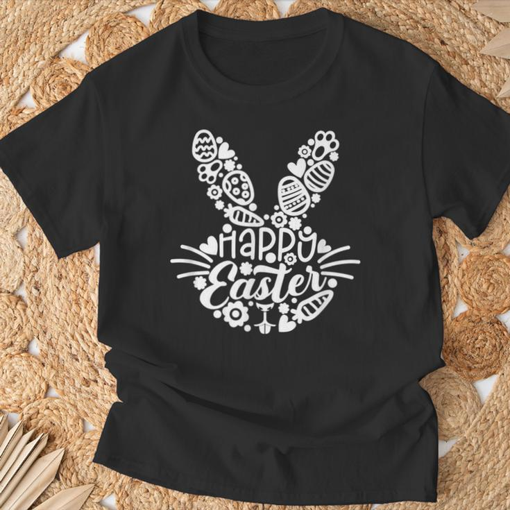 Frohe Ostern T-Shirt mit Hasengesicht für Herren, Damen und Kinder Geschenke für alte Männer