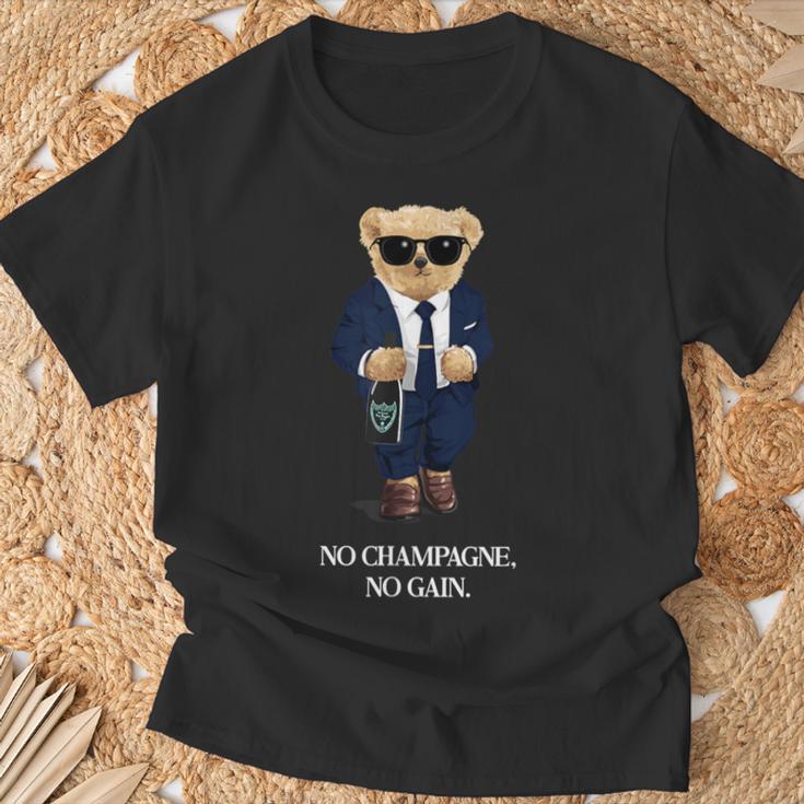 Fun No Champagne Es Eskaliert Eh Bär Mit Champagne S T-Shirt Geschenke für alte Männer