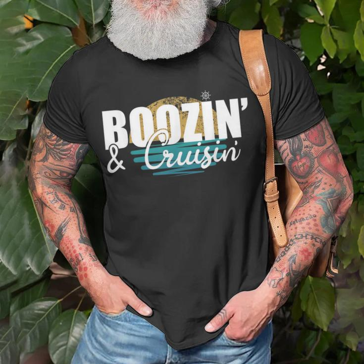 Boozin And Cruisin Vacation Cruise Ship T-Shirt Gifts for Old Men