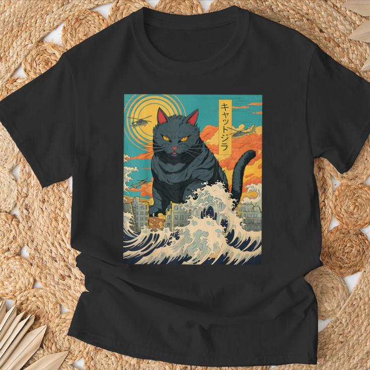 Cat Lover Catzilla Cat Owner Cat T-Shirt Gifts for Old Men