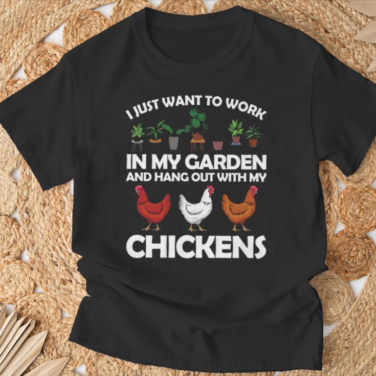 Chicken For Men Women Gardening Chicken Lovers Garden T-Shirt Gifts for Old Men