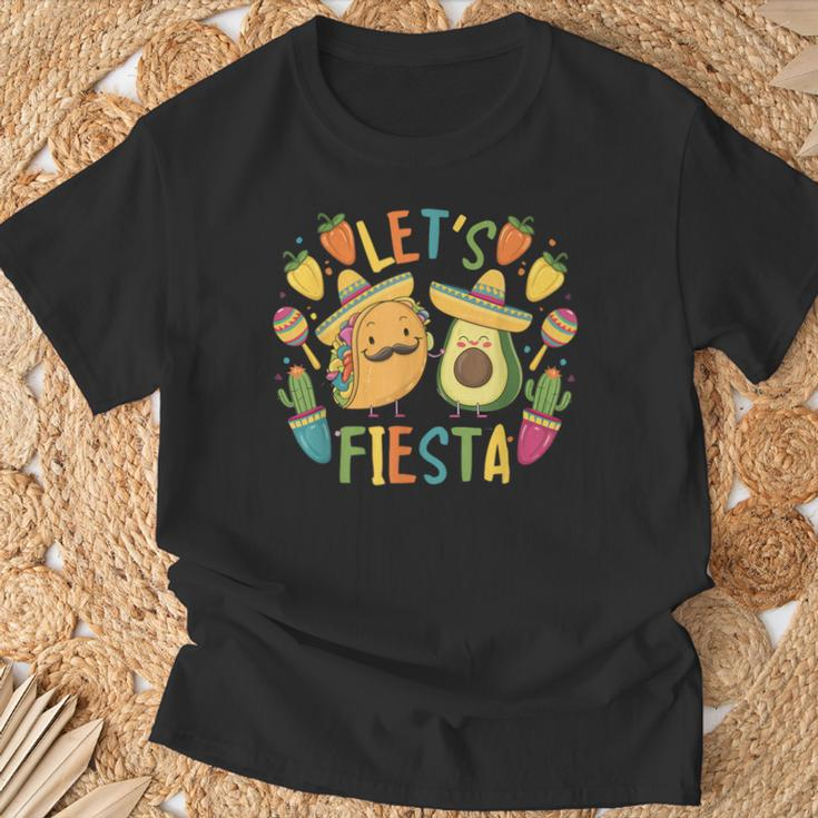Cinco De Mayo Taco Avocado Mexican Party Let's Fiesta T-Shirt Gifts for Old Men