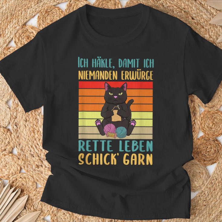 Crocheted Ich Häkle Damit Ich Niemanden Erwürge T-Shirt Geschenke für alte Männer