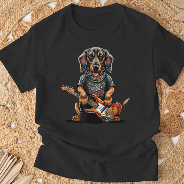 Dachshund Cute Rock And Roll Rocker Punk T-Shirt Geschenke für alte Männer