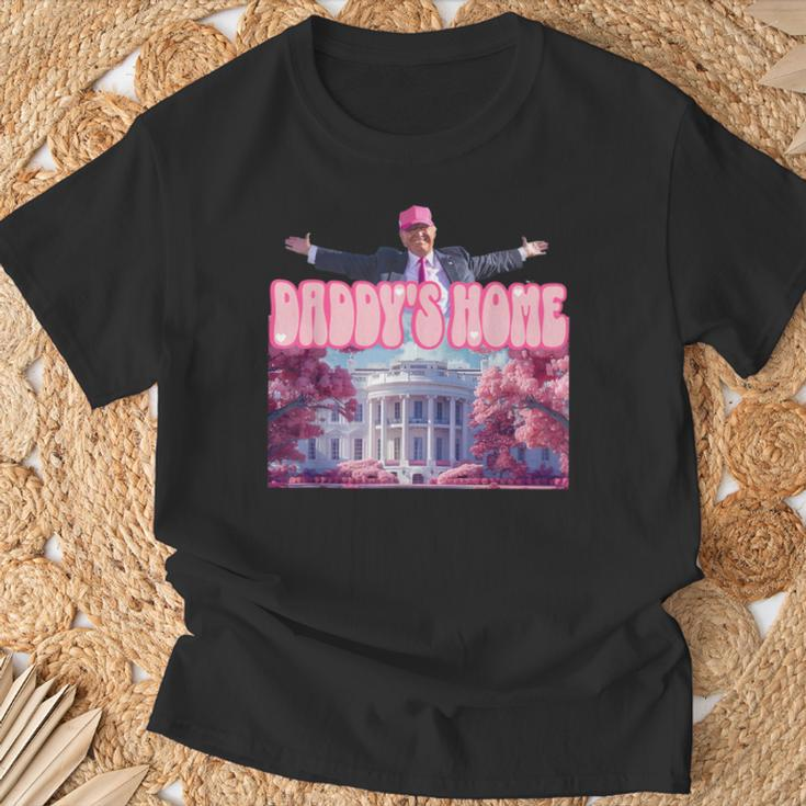 Daddy's Home Trump Pink 2024 Take America Back 2024 T-Shirt Gifts for Old Men