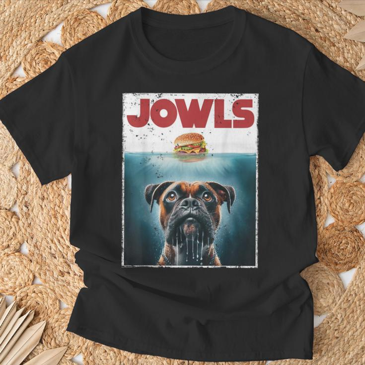 Drooling Boxer Jowls Fawn Dog Mom Dog Dad Burger T-Shirt Gifts for Old Men
