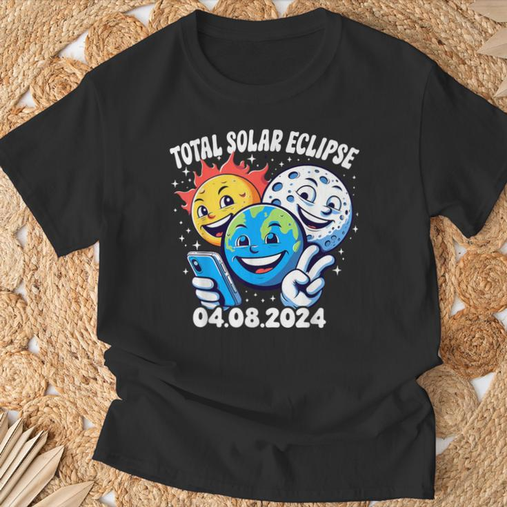 Earth Moon Sun Total Solar Eclipse April 8 2024 T-Shirt Gifts for Old Men