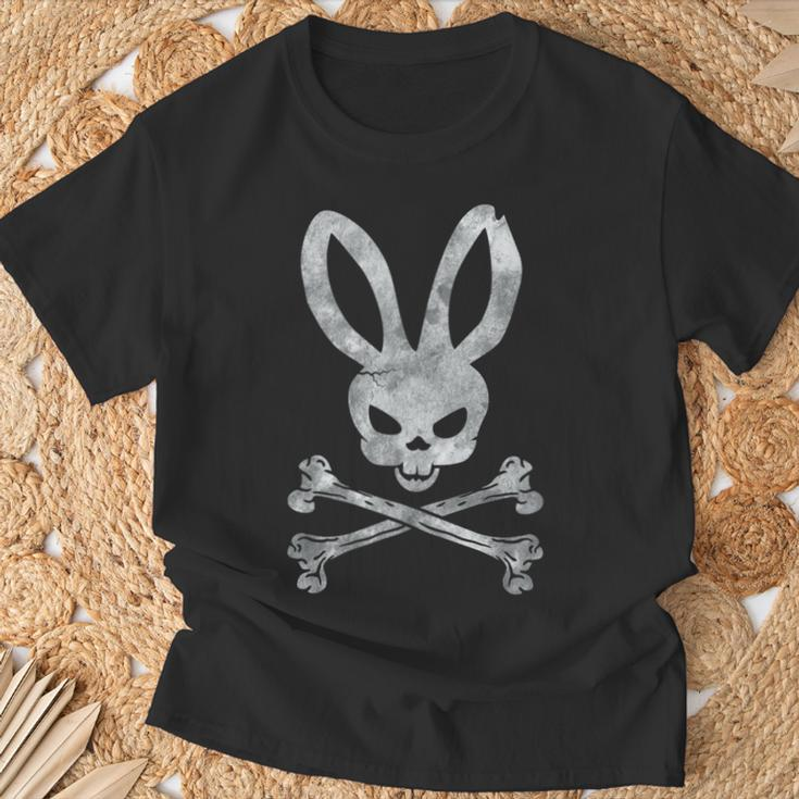 Easter Bunny Skull Crossbones Egg Hunt Easter Day T-Shirt Gifts for Old Men