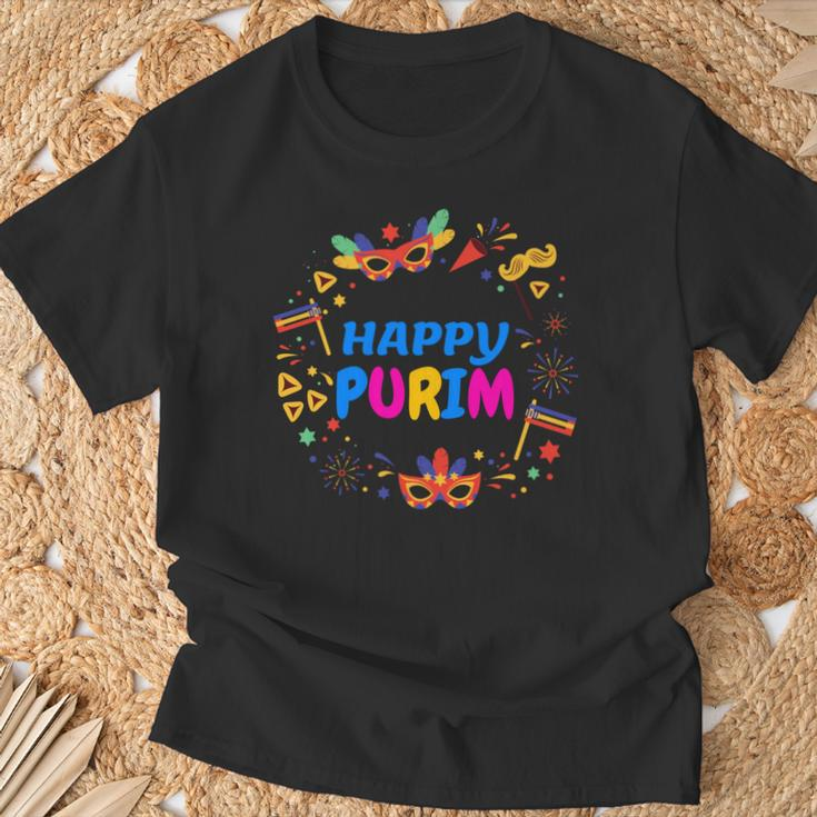 Happy Purim Costume Jewish Holiday Purim Hamantaschen T-Shirt Gifts for Old Men