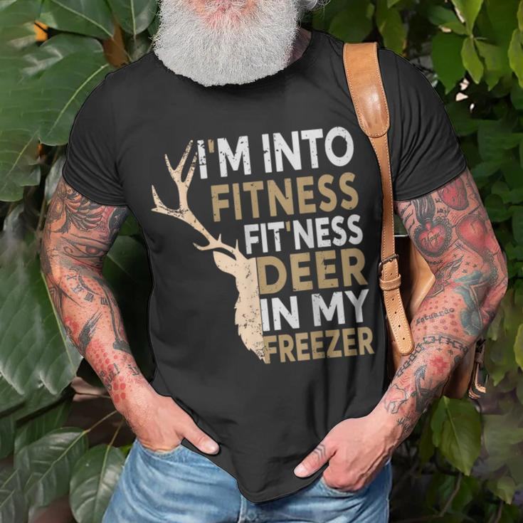 Hunter Dad I'm Into Fitness Deer Freezer Hunting T-Shirt Gifts for Old Men