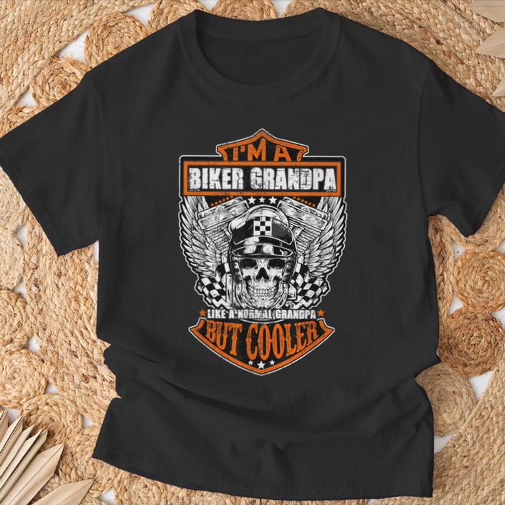 Ich Bin Ein Biker Opa Wie Ein Normal Opa Aber Cool S T-Shirt Geschenke für alte Männer