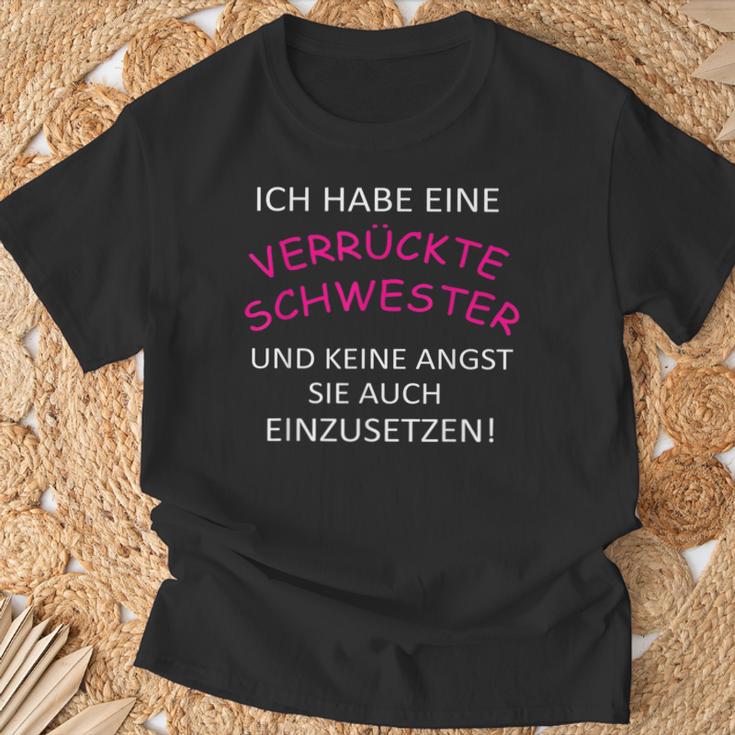 Ich Habe Eine Verrückte Schwester T-Shirt Geschenke für alte Männer