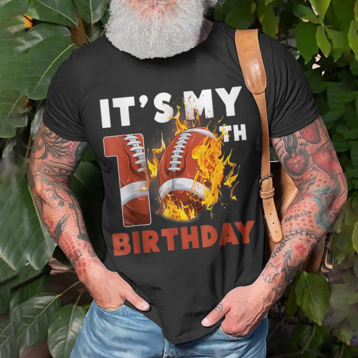 It's My 10Th Birthday 10 Years Old Football Ball Boys T-Shirt Gifts for Old Men
