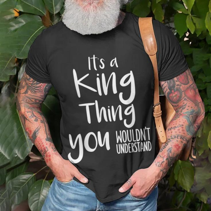 Personalized Family Name Its A King T-Shirt Gifts for Old Men
