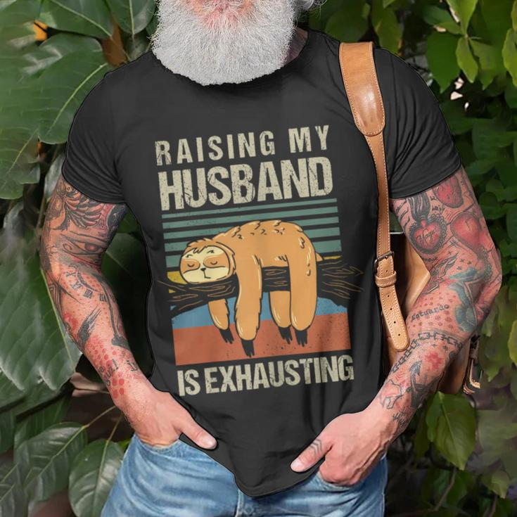 Raising My Husband Is Exhausting T-Shirt Gifts for Old Men