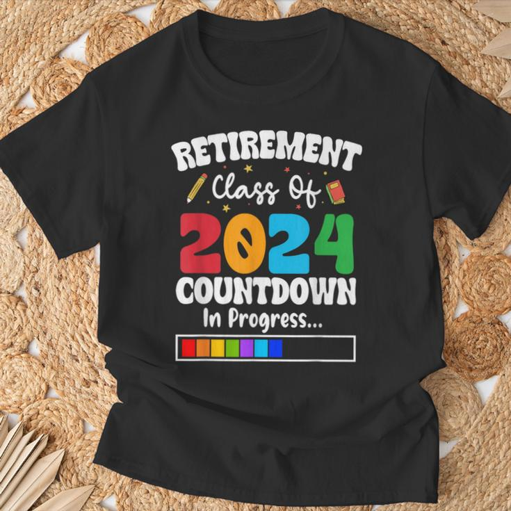 Retirement Class Of 2024 Countdown In Progress Teacher T-Shirt Gifts for Old Men