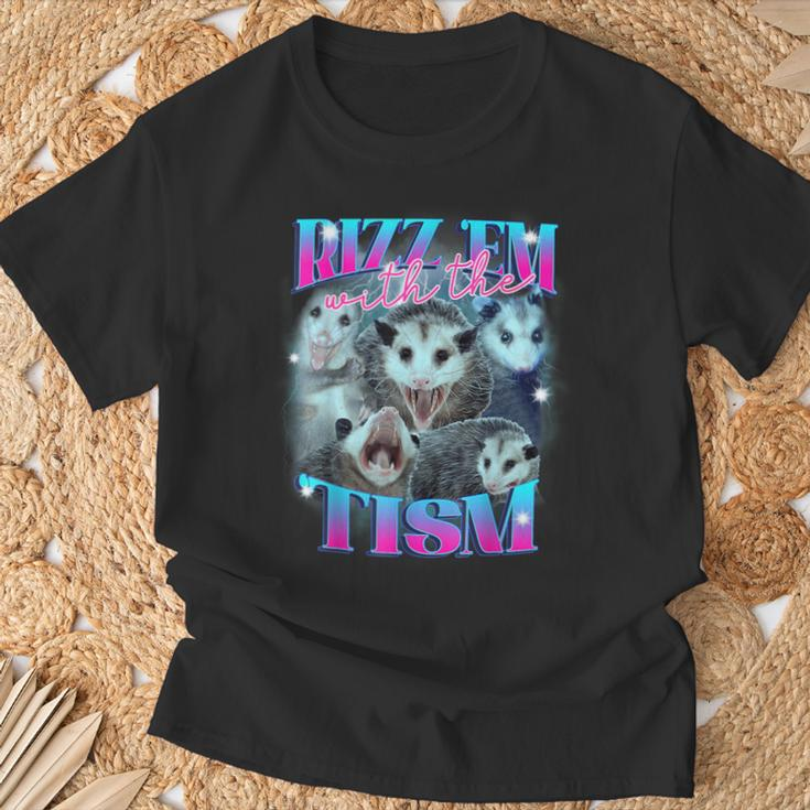 Rizz Em With The Tism Opossum T-Shirt Gifts for Old Men