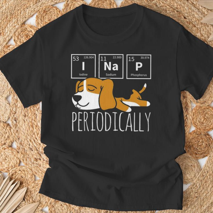 Science I Nap Periodic Table Meme Meh Beagle Dog T-Shirt Gifts for Old Men