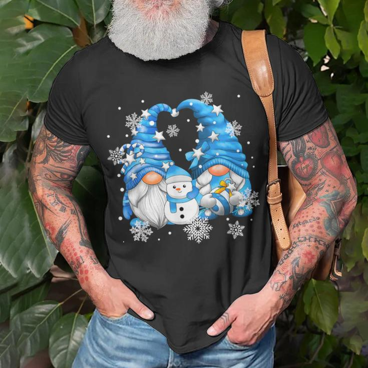 Snowman Gnomies With Snowflakes Cute Winter Gnome T-Shirt Gifts for Old Men