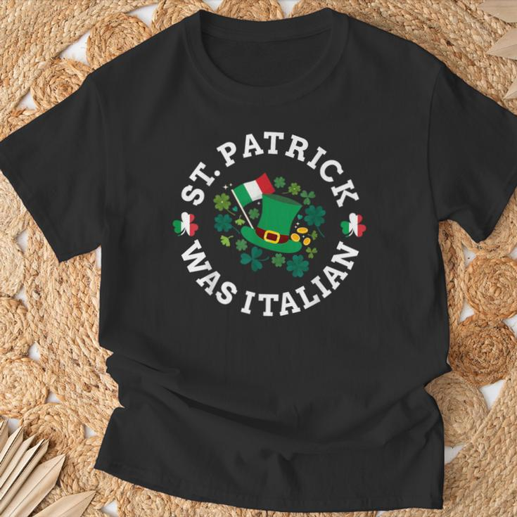 St Patrick Was Italian St Patrick's Day Italy Flag T-Shirt Gifts for Old Men