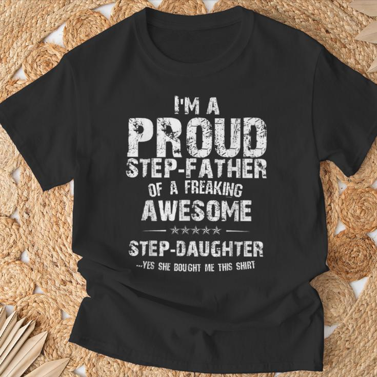 Step Dad Present From Step Daughter Father's Day T-Shirt Gifts for Old Men
