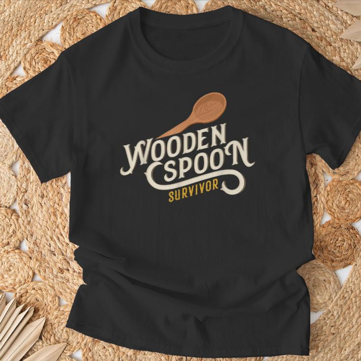 Wooden Spoon Survivor Vintage Retro Humor T-Shirt Gifts for Old Men