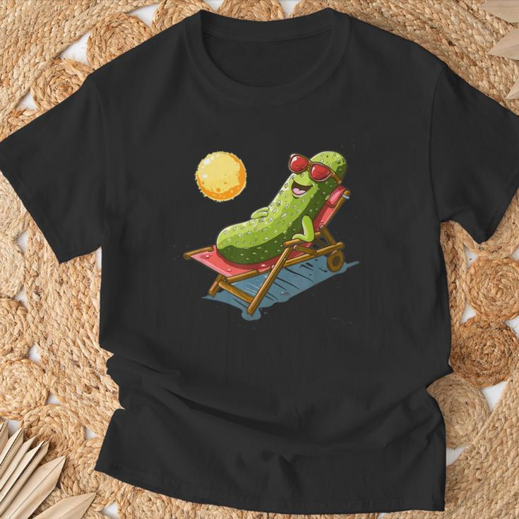 acation Pickle Liebt Sonnenbaden Im Sommer Und Liegestühle T-Shirt Geschenke für alte Männer